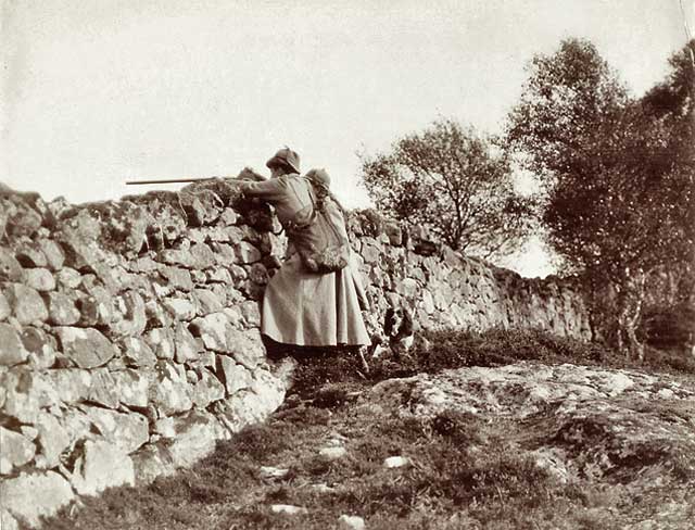 Photograph from the family of Horatio Ross  -  Hunting and Shooting in the Scottish Highlands  -  Shooting from the Wall