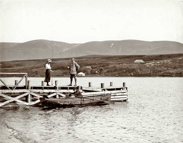Photograph from the family of Horatio Ross  - Putting up the Rods in the Scottish Highlands