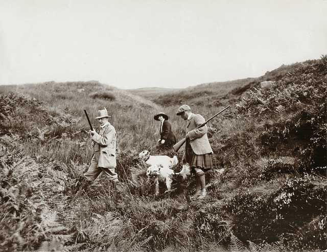 Photograph from the family of Horatio Ross  - Crossing the moor in the Scottish Highlands