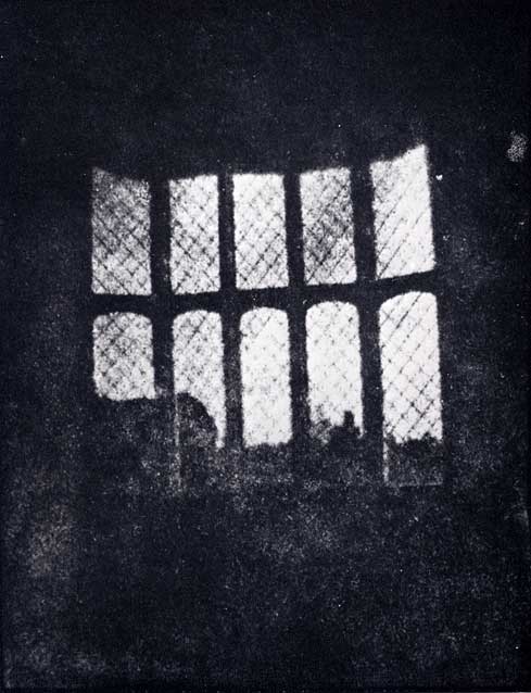 Print made from the oldest negative in existence  -  The Latticed Window at Lacock Abbey, photographed by Talbot in 1835