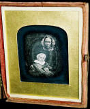 Ambrotype by J G Tunny, possibly of  his first wife, Margaret (nee Smith) and child