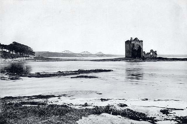 W R & S Ltd  photograph from the early 1900s  -  Rosyth Castle and the Forth Rail Bridge