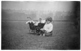 Jerome Photo  -  Pat Woolley with doll's pram in the Meadows, around 1938-39