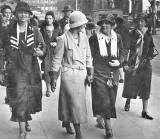 Walking Picture of Edinburgh  -  Ladies in Princes Street walking past Jenners' store  -  Photo probably taken by a street photographer in 1930s