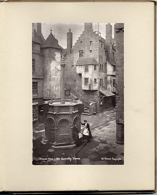 'Old Edinburgh' exhibit at the International Exhibition, Edinburgh, 1886   -  by Marshall Wane  -  Page 8  -  Mercat Cross and Old Assembly Rooms  -  with surround