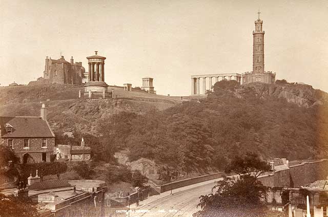 Calton Hill and Rock House -  Photograph by G W Wilson, around 1880s