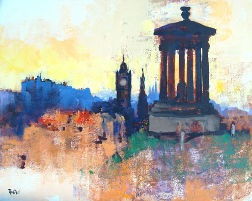 Print of Edinburgh, 'Calton Hill', by Colin Ruffell, Brighton, Sussex, England