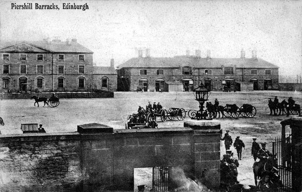 Postcard sold by H Adamson,  Piershill, Edinbrgh  -  Piershill Barracks