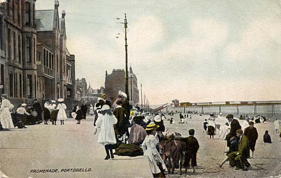 Postcard view in the Albany Series  -  Looking to the west along Portobello Promenade  -  3507