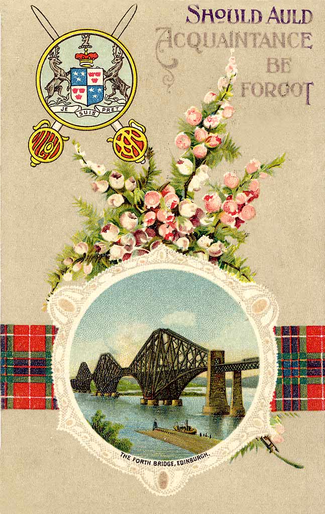 Postcard published by D & SK  -  Fleet protecting the Forth Rail Bridge
