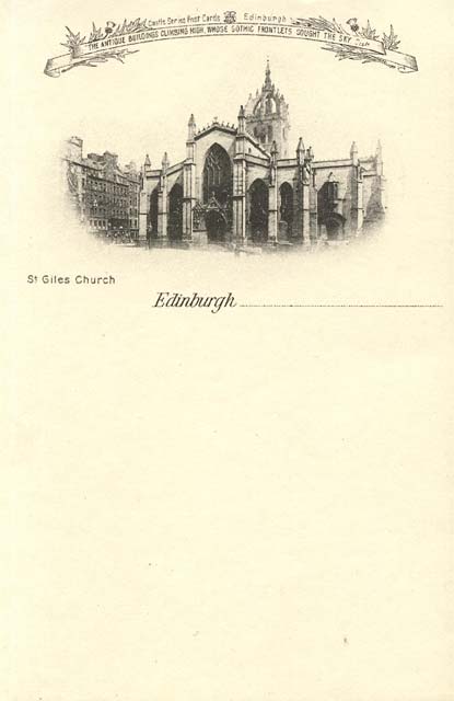 Postcard  -  Castle Series  -  St Giles Church