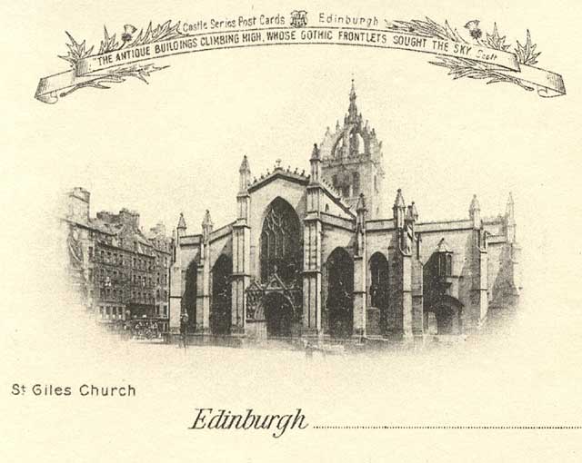 Postcard  -  Castle Series  -  St Giles Church