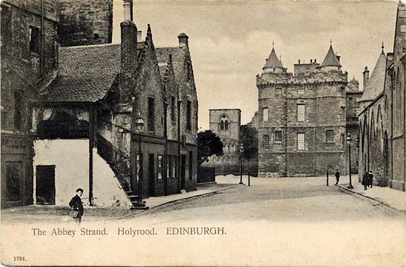 Post card by Hartmann  -  Abbey Strand, looking towards Holyrood Abbey and Palace