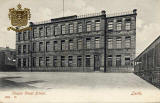 Hartmann Postcard with coat of arms  -  Couper Street School, Leith