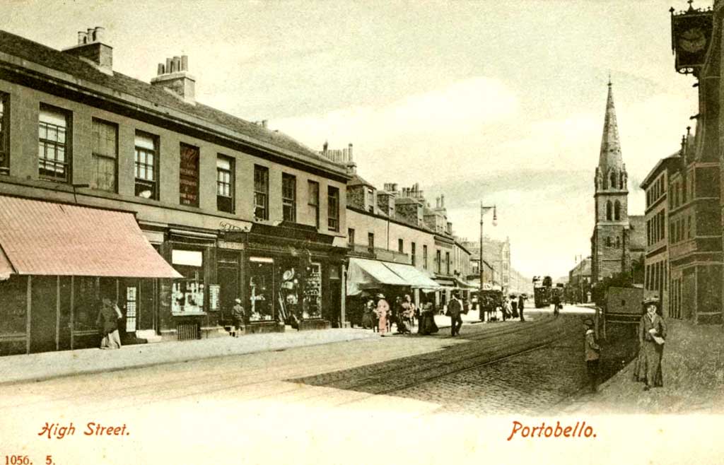 High Street, Portobello - Hartmann Postcard including William Halkett's photographic studio at No 180