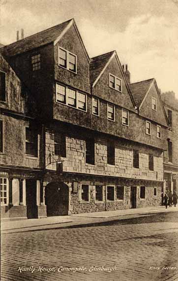 Huntly House in the Canongate  -  A postcard published by W J Hay in the 'Knox Series'