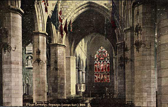 Postcard by Alex A Inglis  -  The interior of St Giles Cathedral, looking east