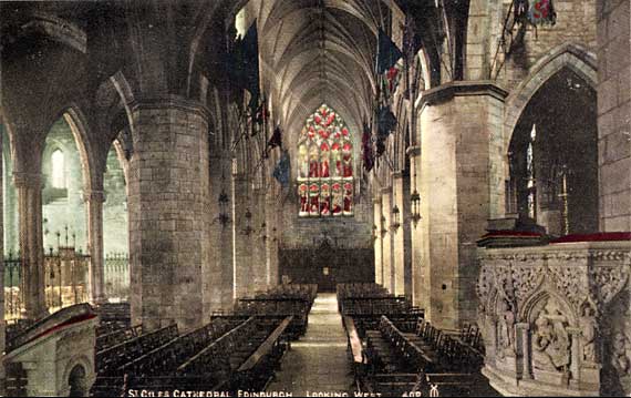 Postcard by Alex A Inglis  -  The interior of St Giles Cathedral, looking east