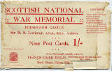Postcard by Francis Caird Inglis  -  The Scottish National War Memorial, Edinburgh Castle  -   9 Postcard views for a shilling  -  The packaging
