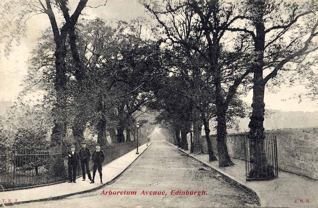 Postcard published by John R Russel of Edinburgh (JRRE)  -  Arboretum Avenue, Inverleith