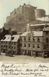 Postcard published by John R Russel of Edinburgh (JRRE)  -  Edinburgh astle from the Grassmarket