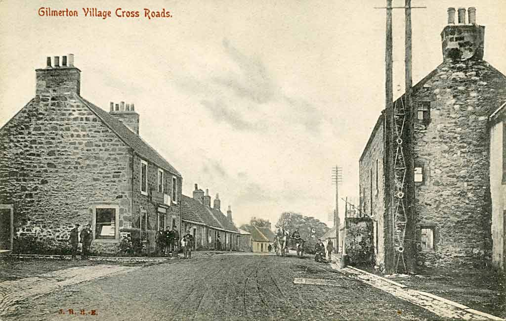 Postcard by J R Russell, Edinburgh (JRRE)  -  Gilmerton Village Cross Roads