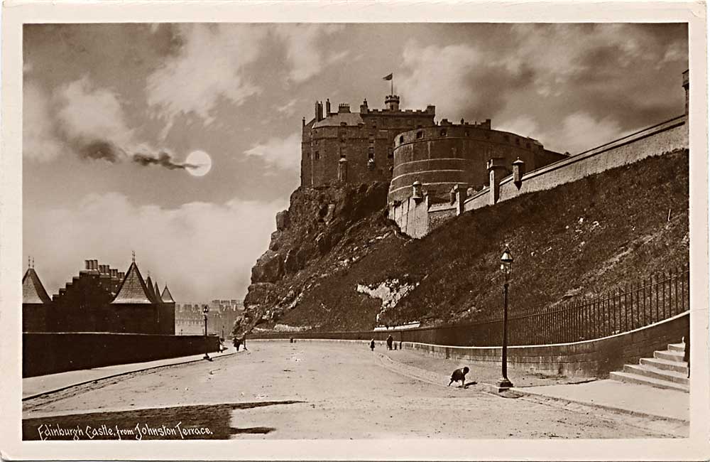 J S & S, Edinburgh  - " St Giles" series postcards  -  Edinburgh Castle from Johnston Terrace  -  Large