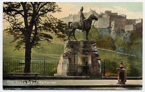 J S & S, Edinburgh   -  Royal Scots Greys Statue in West Princes Street Gardens