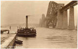 The Forth Rail Bridge and the ferry boat, Forfarshire, on the Queensferry Passage at South Queensferry