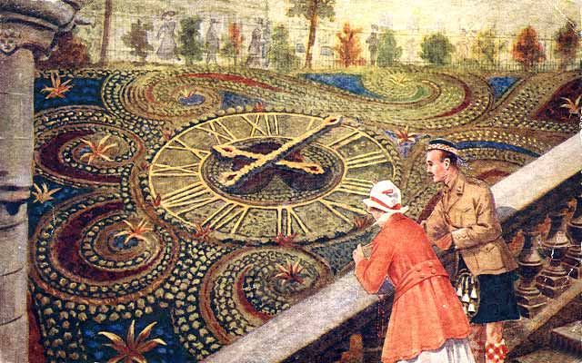 Postcard by Mclagan and Cumming  -  Floral Clock in Princes Street Gardens  -  1913