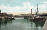 'National Series' postcard  -  Leith Harbour Swing Bridge