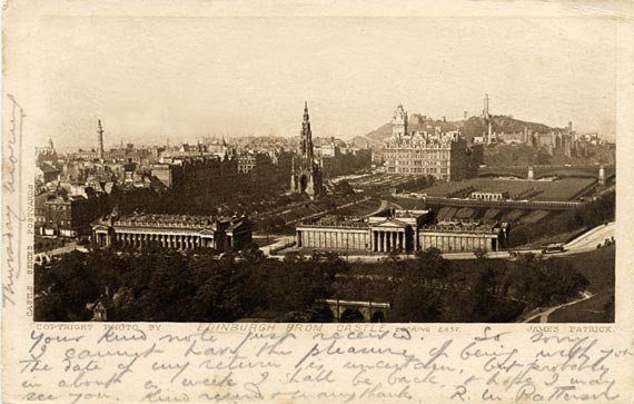 Postcard  -  James Patrick  -  Castle Series  -  Edinburgh from Castle, looking east