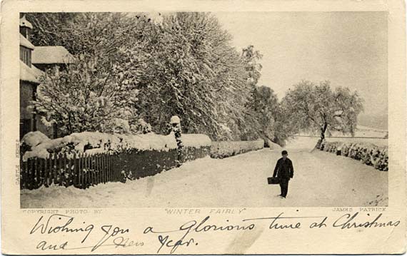 Postcard  -  James Patrick  -  Castle Series  - "Winter Fairly"