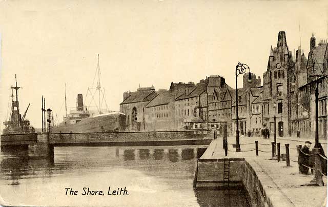 Post Card  -  The Shore Leith  -  Looking to sea