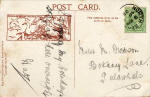 Postcard by Reginald Phillimore  -  The Bass Rock in a Storm  -  back of post card