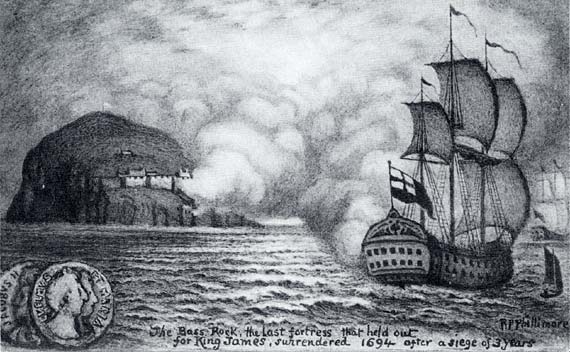 Postcard by Reginald P Phillimore  -  The Bass Rock in 1694