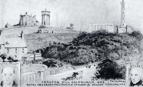 Postcard  by Reginald P Phillimore  -  Calton Hill, Edinburgh