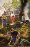 Raphael Tuck 'Oilette' postcard  -  A Scottish Washing