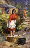 Raphael Tuck Postcard  -   'Oilette', Scottish Life and Character series  -  A Highland Washing