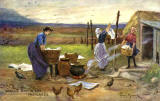 Raphael Tuck Postcard  -   'Oilette', Scottish Life and Character series  -  Washing Day in the Highlands