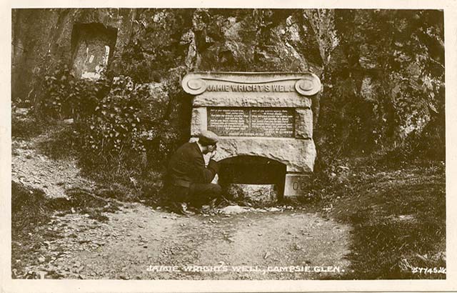 Postcard  -  Jamie Wright's Well, Campsie Glen, Scotland