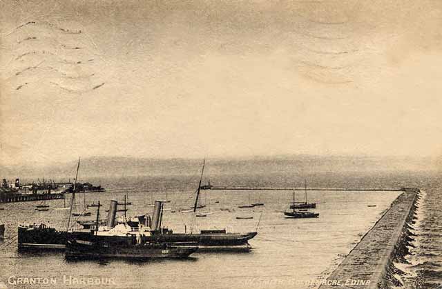 Postcard by W Smith, Goldenacre  -  Granton Harbour and Eastern Breakwater