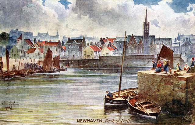 Raphael Tuck "Oilette" postcard  -  Newhaven Harbour