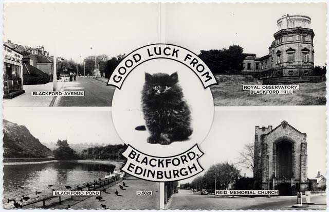 Postcard by Valentine 1960  -  Good Luck from Blackford