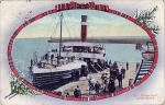 Postcard by Valentine  -  The ferry SS William Muir at Burntisland, following its refurbishment