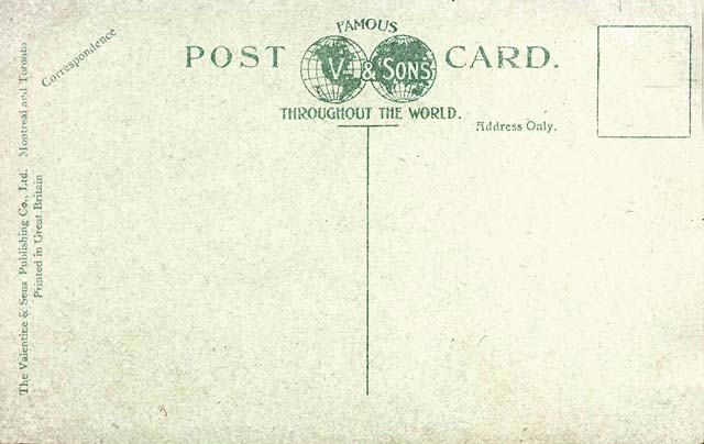 The back of a Canadian Postcard by Valentine & Sons