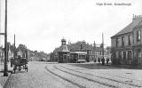 Valentine Postcard  -  Musselburgh Market Cross, Cart and Tram, 1905