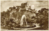 Valentine Postcard  -  Edinburgh Castle and the Ross Fountain in Princes Street Gardens  -  1923  -  Photogravure