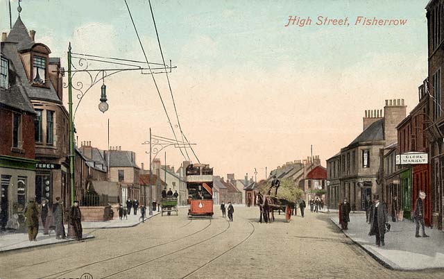 Fisherrow High Street  -  A Valentine Postcard, posted 1906