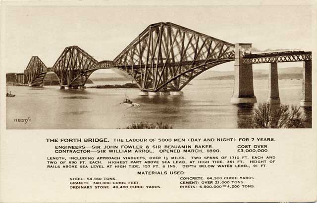 Postcard by Valentine  -   The Forth Bridge  -  opened 1890